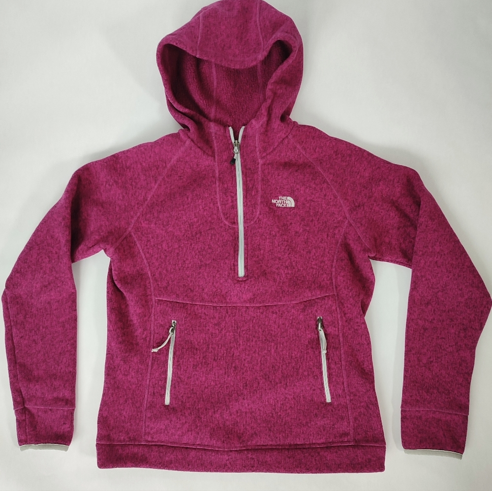 The North Face 1/4 Zip Pullover Womens Size M Fleece Polartec Purple/Pink